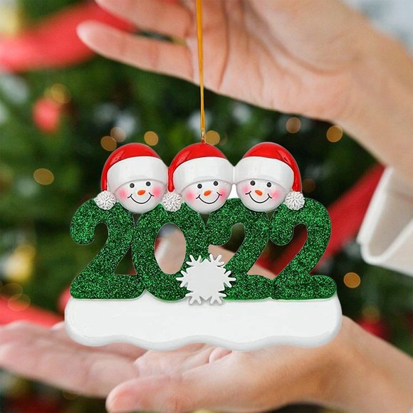 2022 Family of 3 Christmas Tree Ornament Hanging Decorations Personalised Gifts - Picture 1 of 2